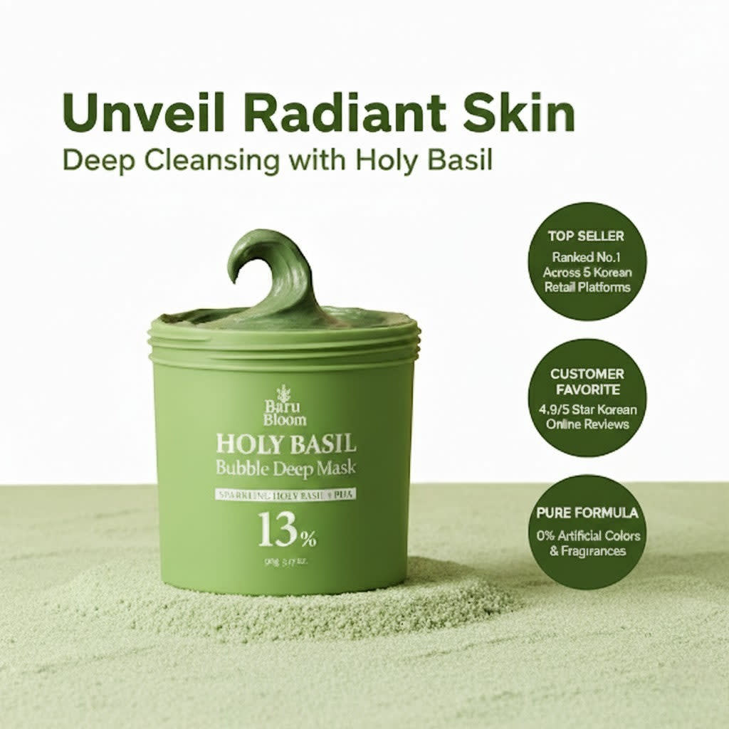 Baru Bloom® Sparkling Basil Bubble Mask